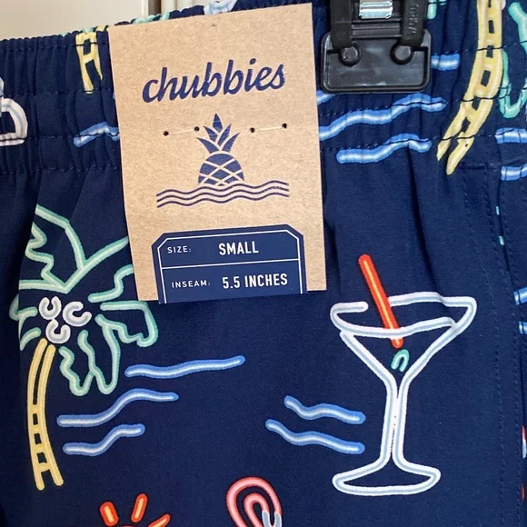 NWT Men's"The Neon Lights" Chubbies swim shorts size small 5.5" inseam - Picture 2 of 5